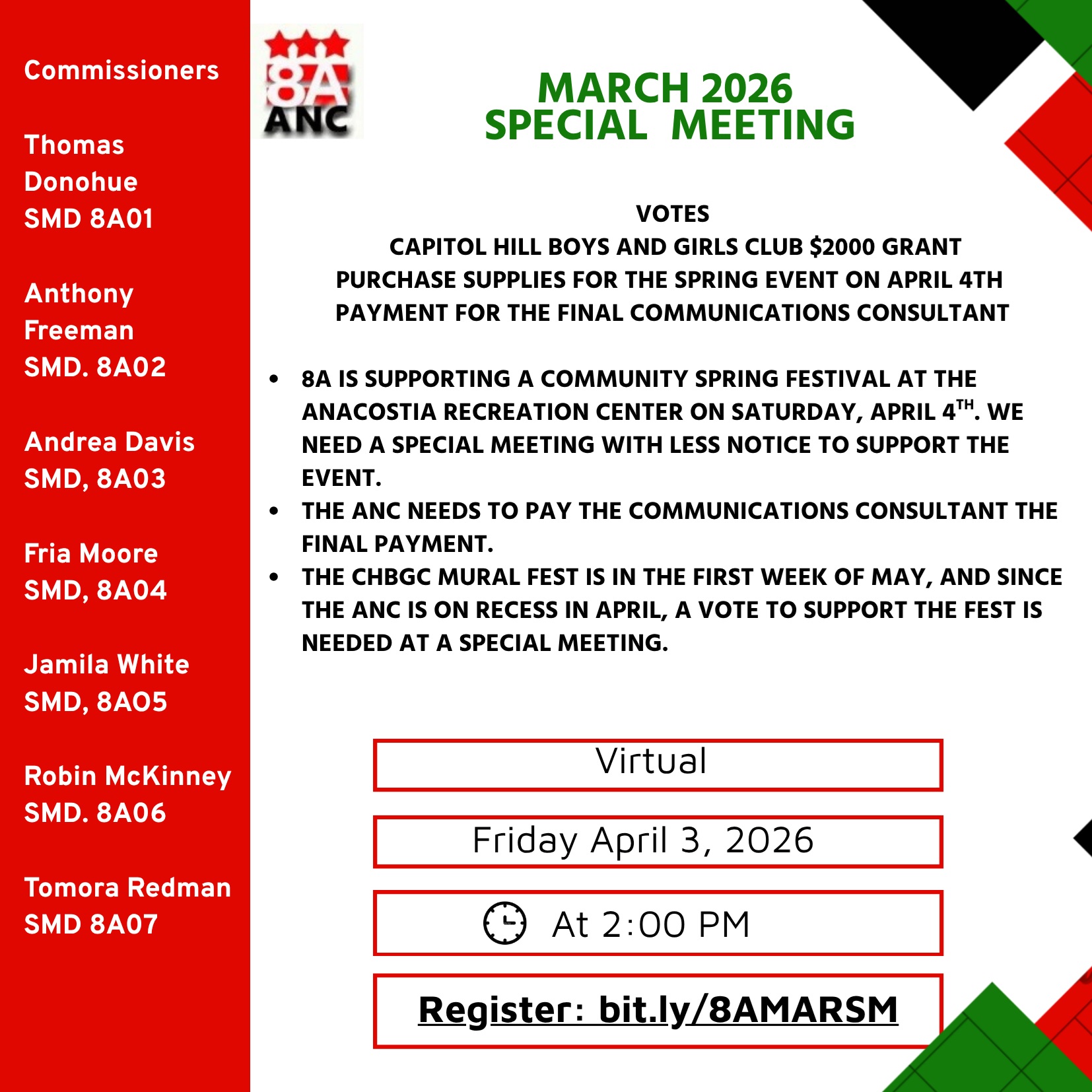 Special Meeting April 3