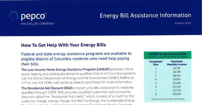 Pepco Energy Bill Assistance